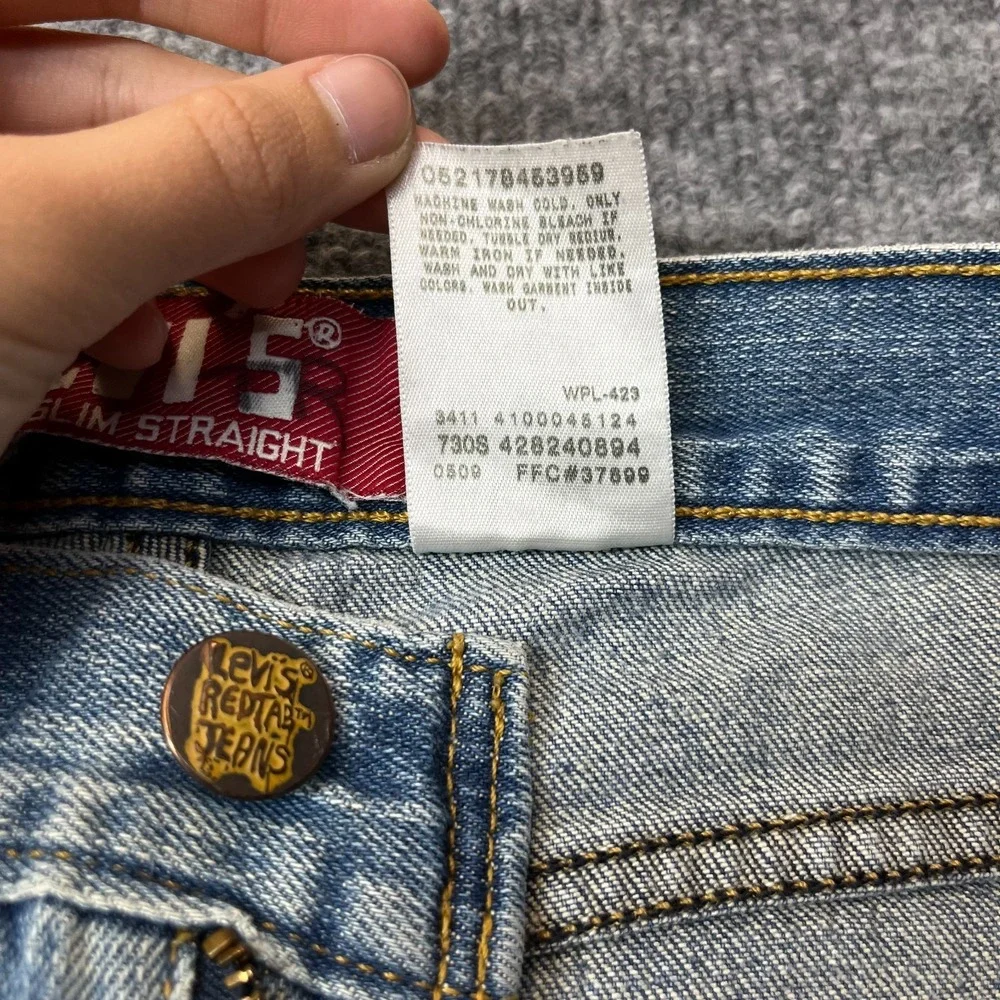 Levi's‎ 514 Slim Straight Jeans Kids Boys 12 REG Blue Denim Stretch Fit - 26X25